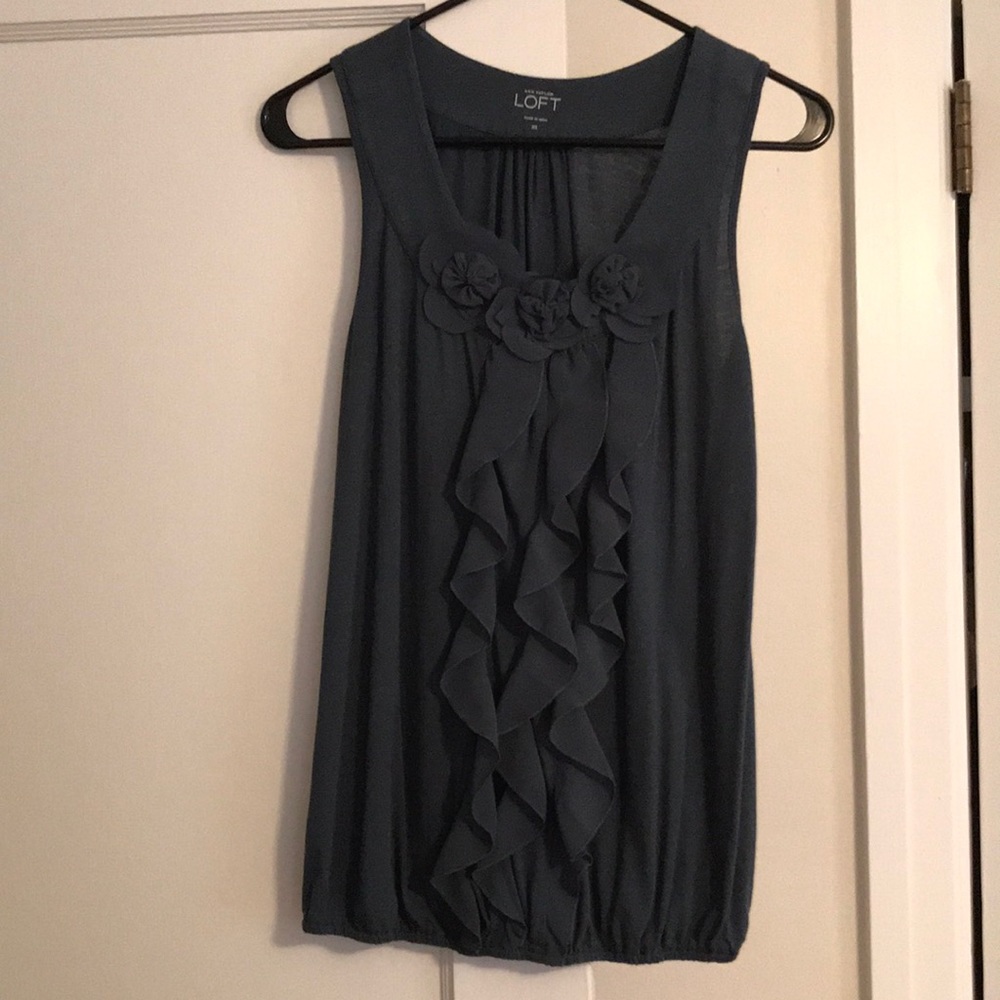Ann Taylor Loft, Teal Sleeveless Blouse, Size XS